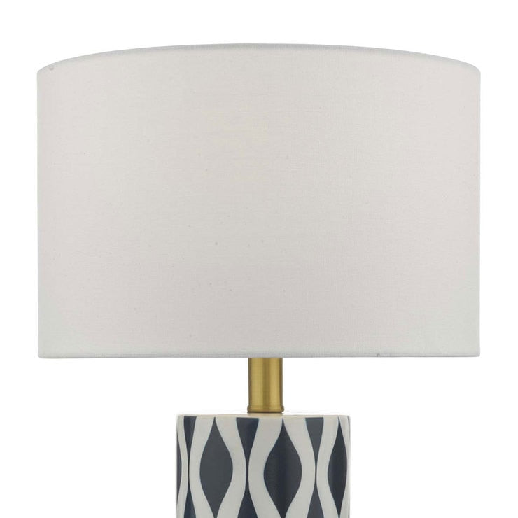 Weylin navy and white ceramic table lamp (British brand)