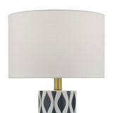Weylin navy and white ceramic table lamp (British brand)