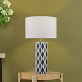 Costco UK Weylin Ceramic Table Lamp with Navy and White Glazed Finish- Buy online at McGrocer