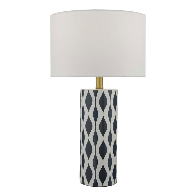 Weylin navy and white ceramic table lamp (British brand)