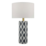 Weylin navy and white ceramic table lamp (British brand)