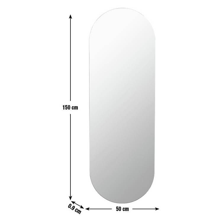 Habitat frameless oval wall mirror 150x50cm, imported from the UK