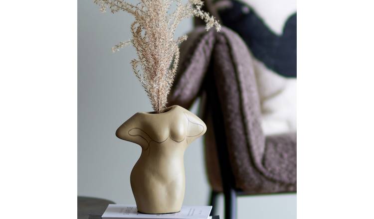 Bloomingville terracotta body shaped vase natural, UK version