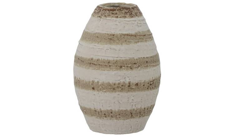 Bloomingville Charlen striped vase cream 17cm, UK version