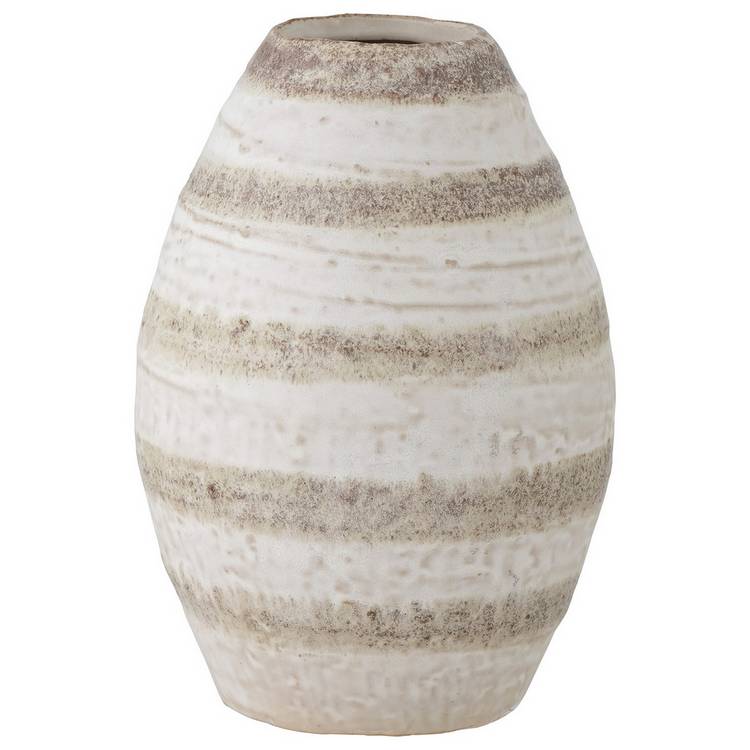 Bloomingville Charlen striped vase cream 17cm, UK version