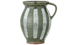 Bloomingville striped stoneware vase green white 26cm - British product