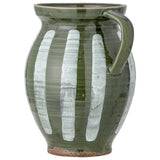 Bloomingville striped stoneware vase green white 26cm - British product