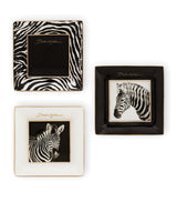 Harrods Dolce&Gabbana Casa Set of 3 Porcelain Zebra Decorative Square Plates (10cm)- Buy online at McGrocer
