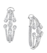 Harrods Graff White Gold and Diamond Duet Triple Hoop Earrings- Buy online at McGrocer