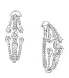 Graff diamond triple hoop earrings in white gold - British product
