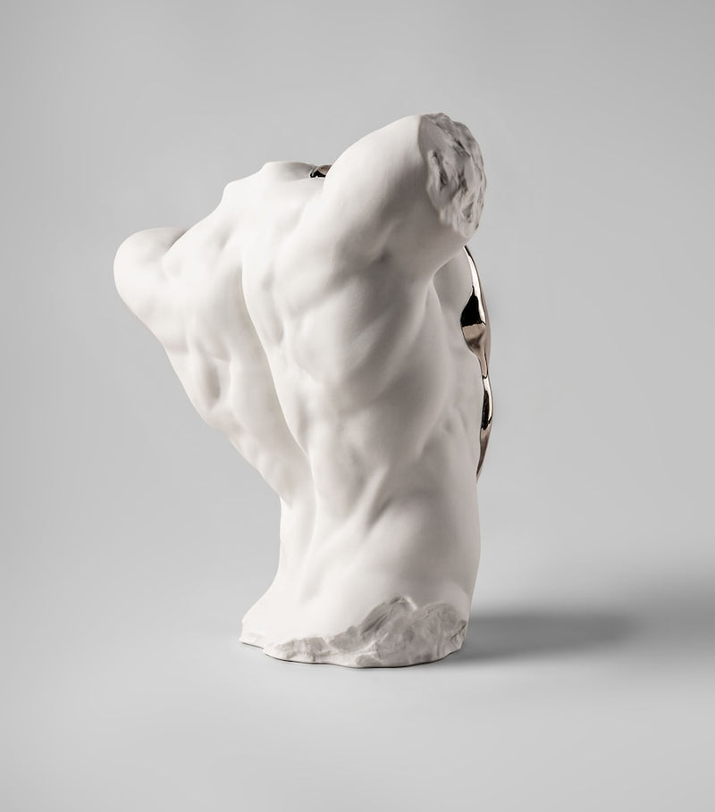 Lladró porcelain male torso Eternal Fluidity sculpture 32cm, imported from the UK