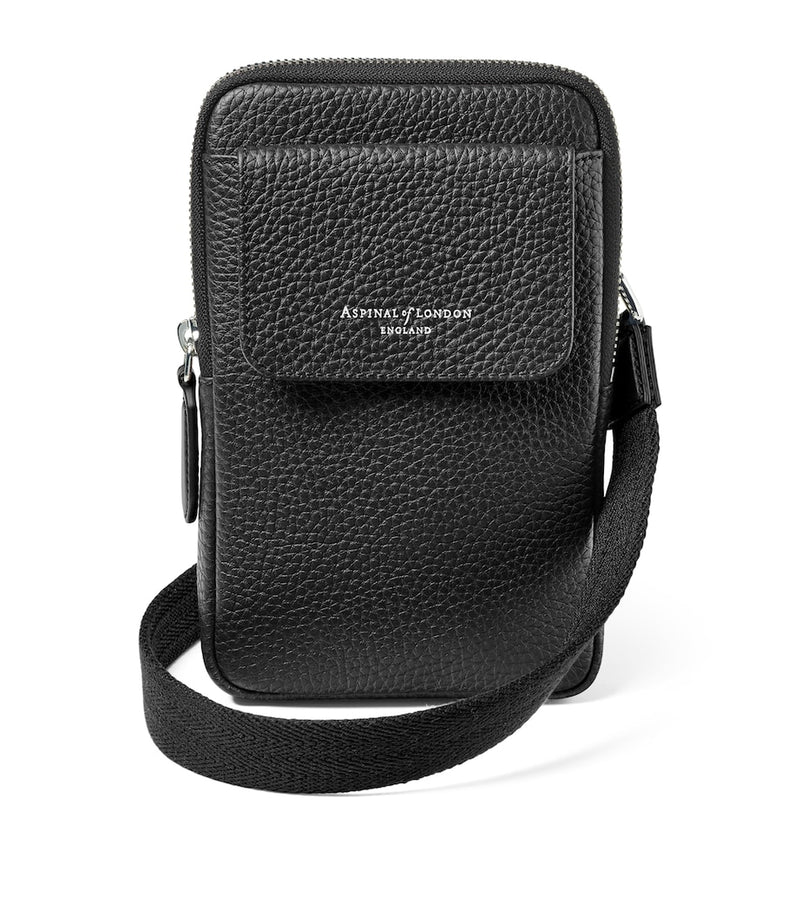 Aspinal of London leather cross-body phone pouch (British brand)