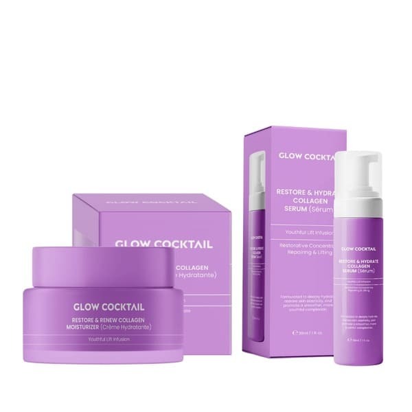 GlowCocktail collagen serum and moisturizer set 50ml - British product