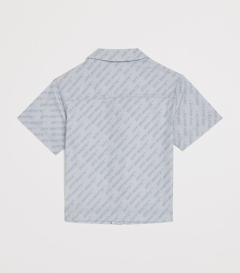 Off-White Kids Logo Bowling Shirt 4-12+ Years, imported from the UK
