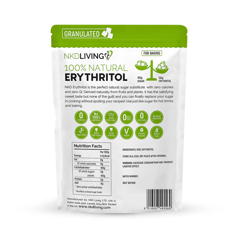 NKD Living Natural Erythritol 300g, imported from the UK