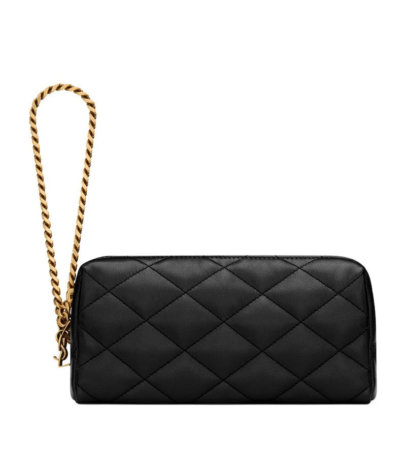 Saint Laurent quilted pouch with chain YSL monogram (British brand)