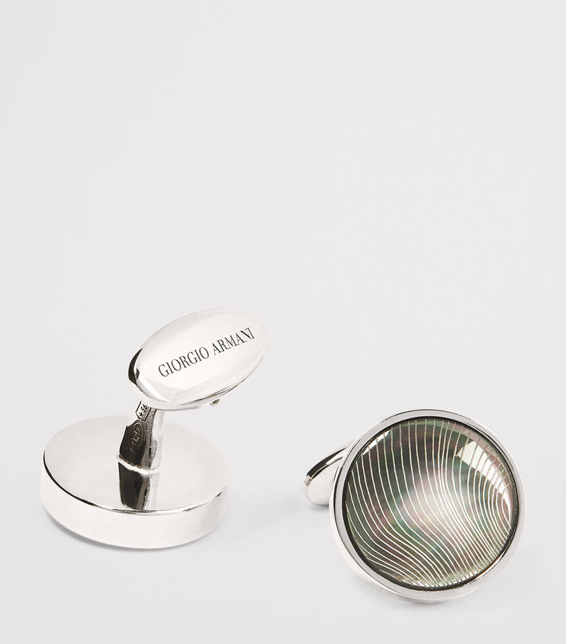 Giorgio Armani sterling silver cufflinks with coloured crystal, imported from the UK