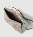 Brunello Cucinelli suede shoulder bag with embroidered flowers (British brand)