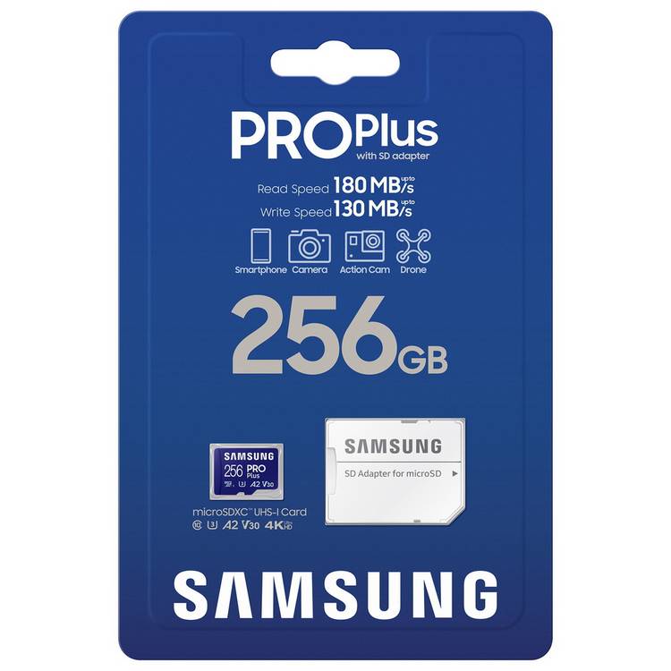 Samsung PRO Plus 256GB micro SDXC memory card, UK version
