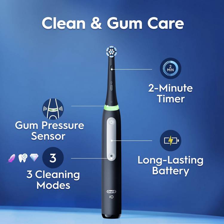 Oral-B iO3 dual pack electric toothbrush black and blue - British product