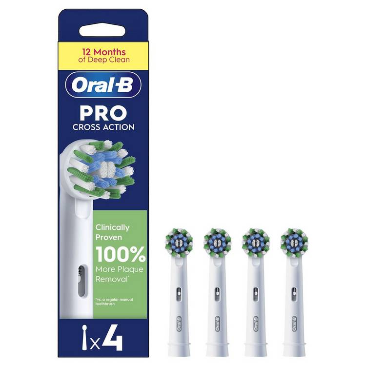 Oral-B Pro CrossAction toothbrush heads 4 pack (British brand)