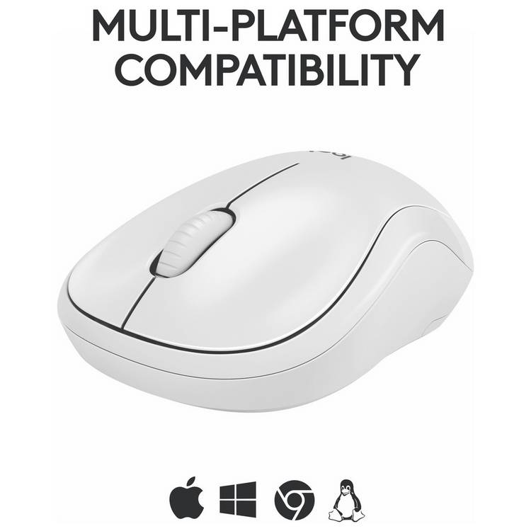 Logitech M240 Silent wireless mouse in white, UK version