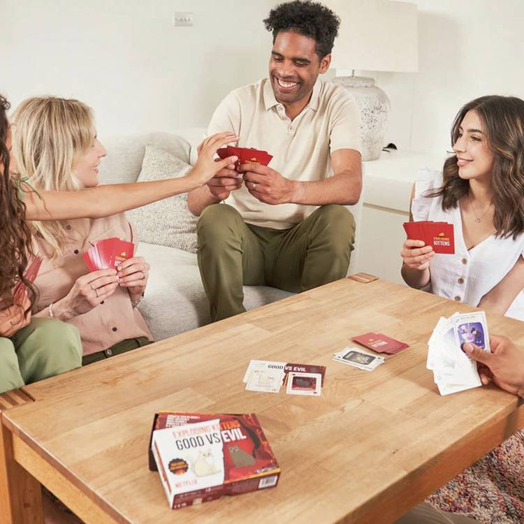 Exploding Kittens Good vs Evil card game - British product