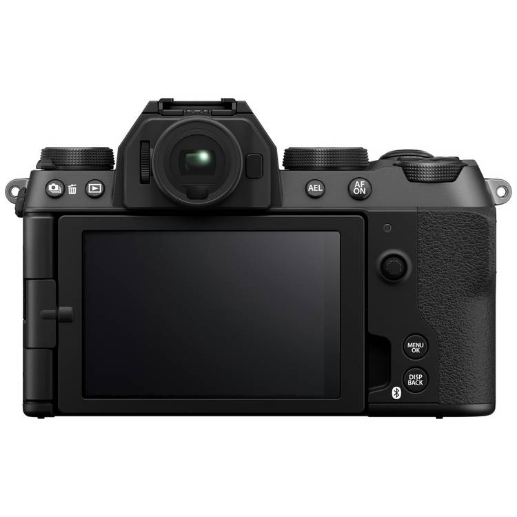 Fujifilm X-S20 black mirrorless camera with 15-45mm lens - British product