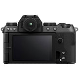 Fujifilm X-S20 black mirrorless camera with 15-45mm lens - British product