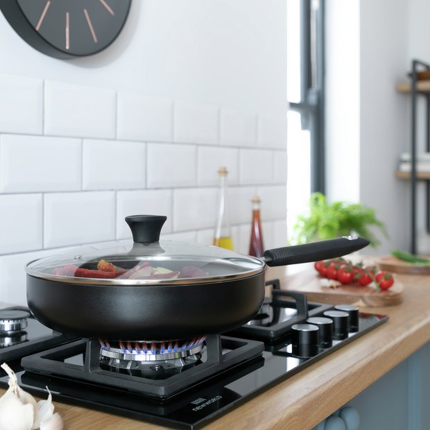Habitat 28cm non-stick aluminium sauté pan with lid, UK version