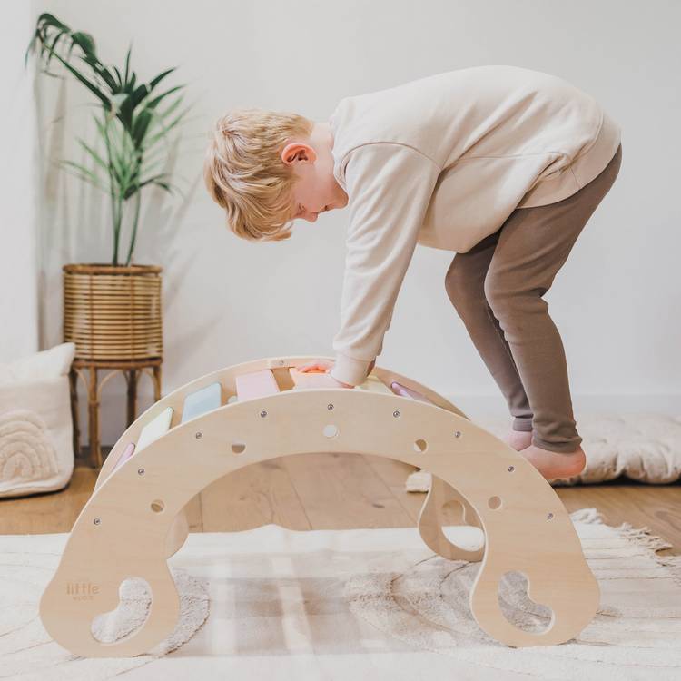 Our Little World wooden sensory rocker and play gym - British product