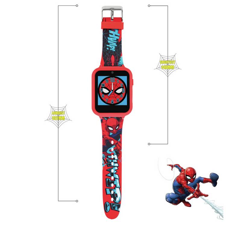 Disney Spider-Man interactive watch with red silicone strap - British product