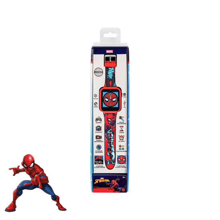 Disney Spider-Man interactive watch with red silicone strap - British product