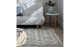 Argos Habitat Printed Cream & Blue Cotton Flatweave Rug 80x150cm- Buy online at McGrocer