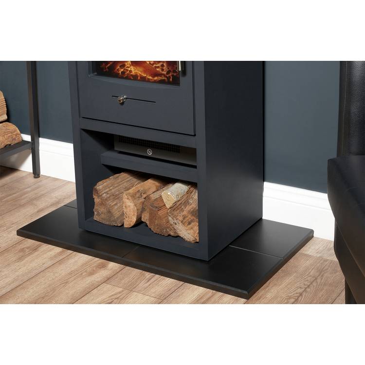 Adam Bergen electric stove with angled pipe, imported from the UK