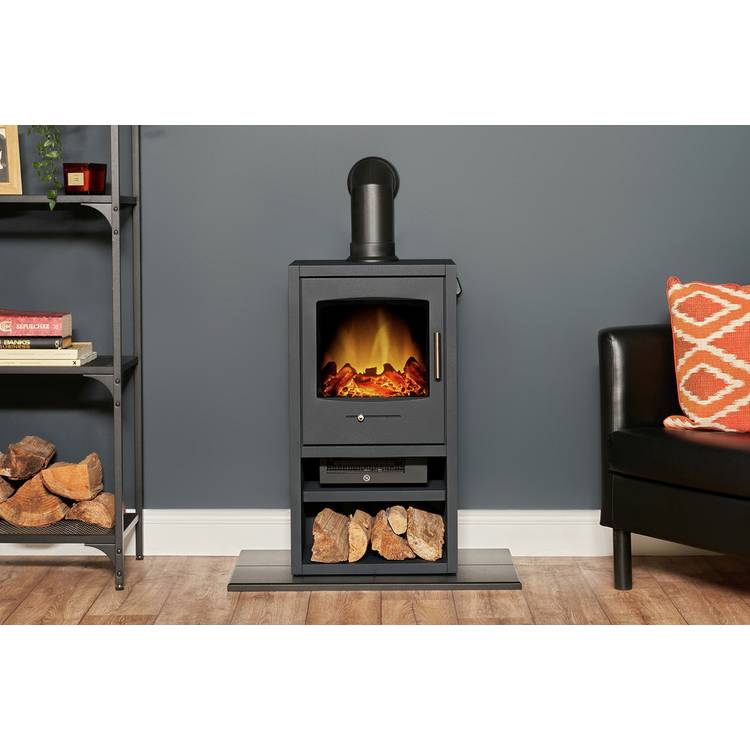 Adam Bergen electric stove with angled pipe, imported from the UK