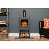 Adam Bergen electric stove with angled pipe, imported from the UK