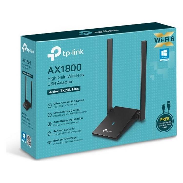 TP-Link Archer TX20U Plus WiFi 6 USB adapter - British product