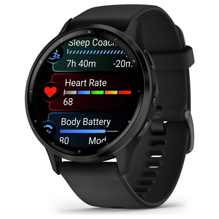Garmin Venu 3 GPS smart watch Black Slate 45mm, UK version