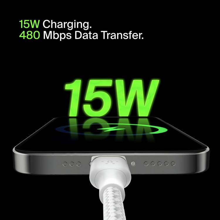 Belkin USB C to USB A braided cable 1m 15W - British product