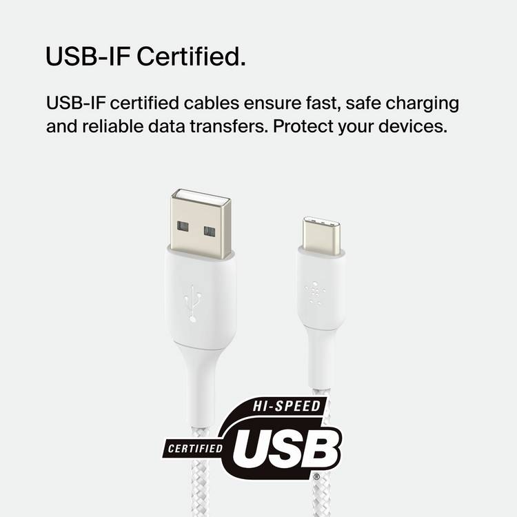 Belkin USB C to USB A braided cable 1m 15W - British product