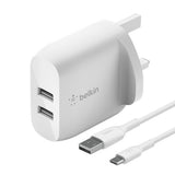 Belkin 24W dual USB-A wall charger (British brand)