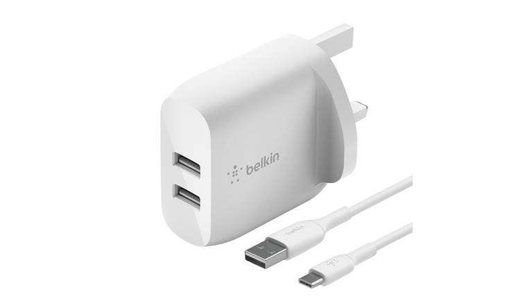 Belkin 24W dual USB-A wall charger (British brand)