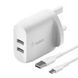 Belkin 24W dual USB-A wall charger (British brand)