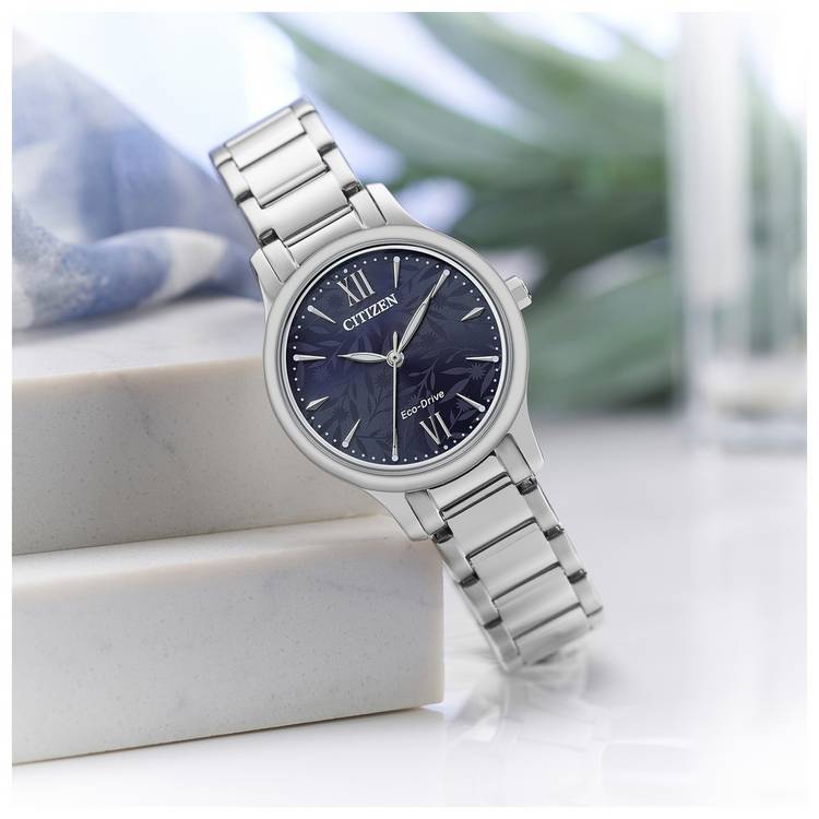 Citizen ladies watch silver stainless steel blue dial 30mm (British brand)