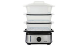 Argos Cookworks FS1400-GS 3 Tier Electric Steamer - Stainless Steel- Buy online at McGrocer