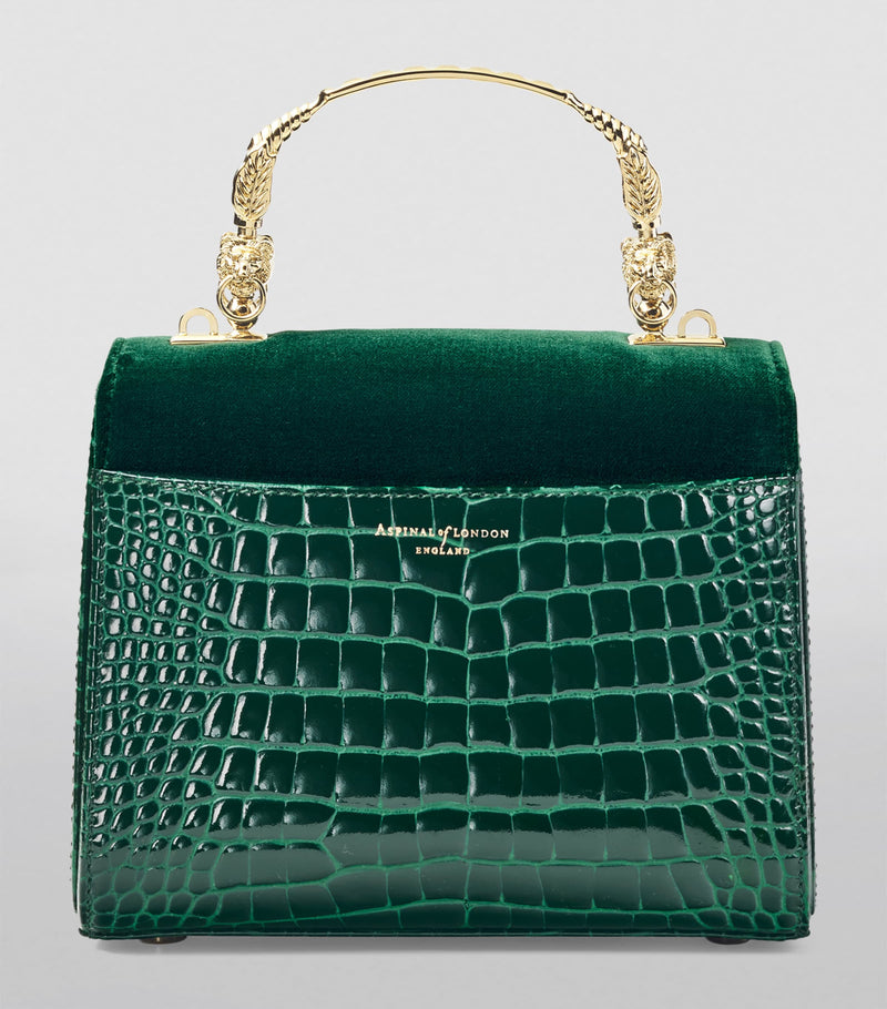 Aspinal of London Mayfair velvet top-handle bag midi (British brand)