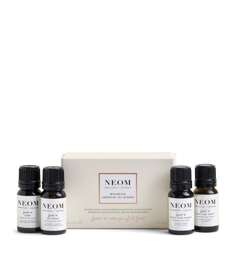 NEOM Wellbeing Essential Oil Blend Set, imported from the UK