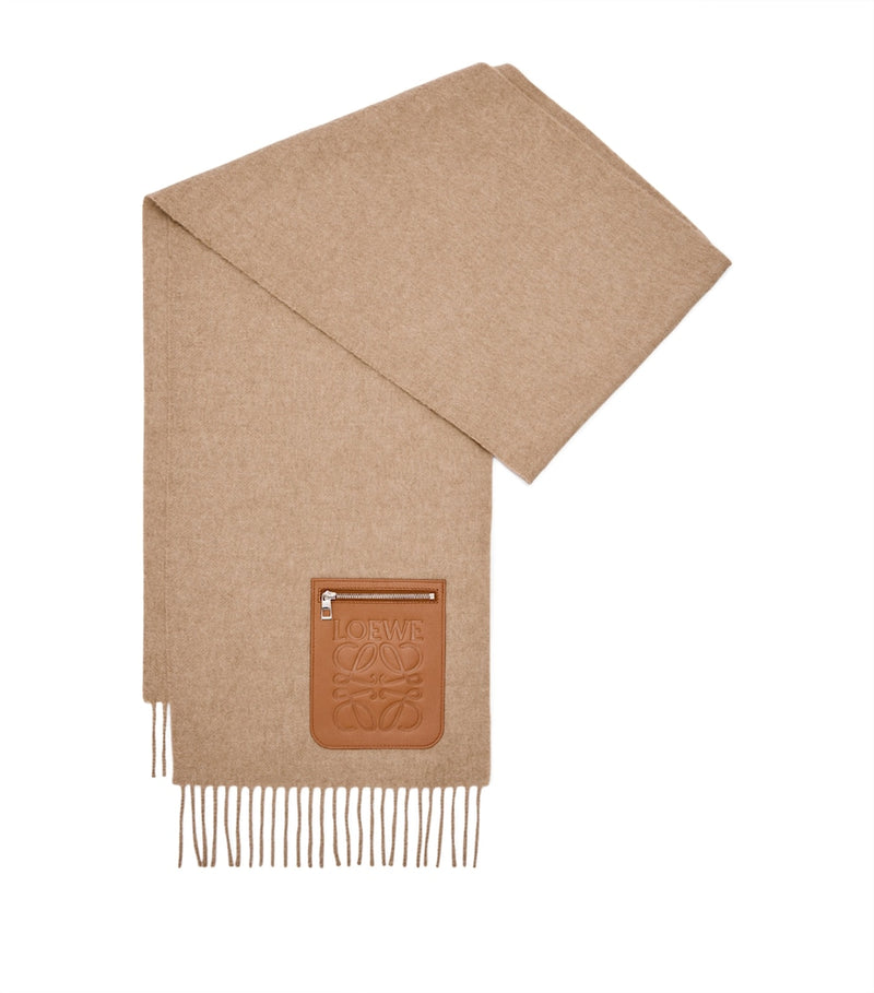 LOEWE wool-cashmere pocket-detail scarf 28cm x 180cm, UK version