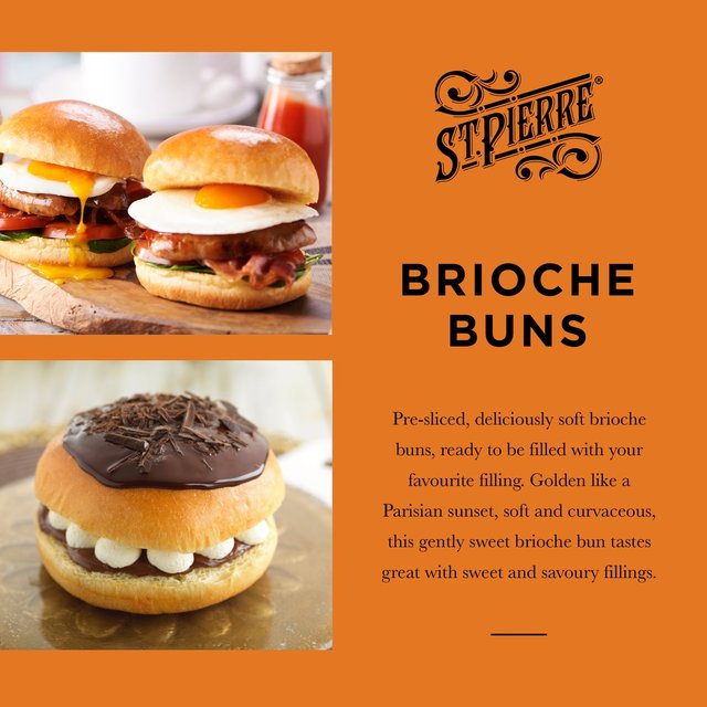 St Pierre 6 Sliced Brioche Buns   6 per pack GOODS M&S